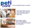 Allstar Innovations PetiCare cortaúñas con luz LED para mascotas, ideal para recortar uñas y garras de gatos y perros, 5 aumentos que se duplican como un atrapaúñas, clip rápido, cuchillas de robar - BESTMASCOTA.COM