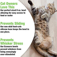 Van Ness - Plato para gatos, material de bambú renovable y sostenible, cuenco ancho y poco profundo, apto para batidores, fondo de silicona antideslizante, irrompible, sin BPA (8 onzas) - BESTMASCOTA.COM
