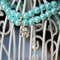 PetFavorites - Collar de perlas de 2 filas de diamantes de imitación para mascotas, gatos - BESTMASCOTA.COM