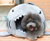 Grey Shark Bed for Small Cat Dog Cave Bed With  Removable Cushion,waterproof Bottom - BESTMASCOTA.COM