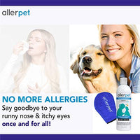 Allerpet - Eliminador de caspa para perros, botella de 12 onzas + aplicador de guante para mascotas para aplicar fácilmente la solución a tu mascota, científicamente probado para un alivio eficaz de alergias para perros, fabricado en Estados Unidos - BESTMASCOTA.COM