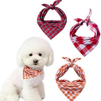 Paquete de 8 bandanas para perro y bufanda para perro, pañuelo triangular para mascotas, lavable, reversible, estampado a cuadros, pañuelo para mascotas y perros - BESTMASCOTA.COM