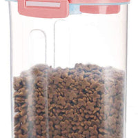 Contenedor de almacenamiento de alimentos para mascotas con taza de medición, boquilla de vertido y hebilla de sellado dispensador de alimentos para perros y gatos - BESTMASCOTA.COM