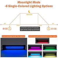 hygger Auto On Off LED Aquarium Light Extendable 12-55 Inches Dimmable 7 Colors Full Spectrum Light Fixture for Freshwater Planted Tank Build in Timer Sunrise Sunset - BESTMASCOTA.COM