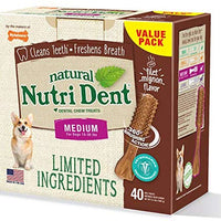 Nutri Dent - Masticables para perros con ingredientes limitados, tamaño mediano, sabor a filete mignon o aliento fresco - BESTMASCOTA.COM