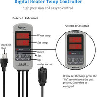 Higger - Calentador de titanio para acuario para agua salada y agua dulce, calentador digital sumergible con controlador externo IC y termómetro, para tanque de peces 5-120 galones - BESTMASCOTA.COM