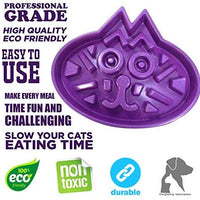 Tazón de alimentación lenta para gato | Tazón de alimentación lenta para mascotas | Lenta alimentación, ecológico de bambú duradero sin fibra tóxica, diseñado por veterinarios, diseño profesional (azul, púrpura, marfil) - BESTMASCOTA.COM