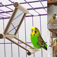 Old Tjikko Columpio de pájaros, jaula de loro, juguete colgante con espejo para canarios, cacatúas, cacatúas, cacatúas, cacatúas, cacatúas, loros africanos - BESTMASCOTA.COM