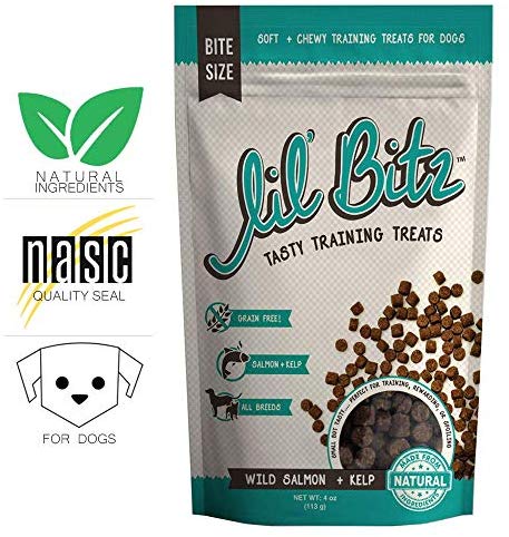 Lil' Bitz Salmón salvaje + Kelp Entrenamiento Treats (4 oz) - BESTMASCOTA.COM