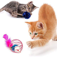 upsimples Cat Toys Including Cat Teaser Wand Interactive Feather Toy Fluffy Mouse Mylar Crinkle Balls Catnip Pillow for Kitten Kitty - BESTMASCOTA.COM