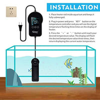 Hygger PTC calentador de acuario de calentamiento rápido con controlador de temperatura digital LED 500 W 800 W calentador de peces sumergible para 60 – 180 galones tanque de agua dulce - BESTMASCOTA.COM