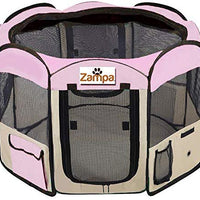 Zampa Portable Foldable Pet playpen Exercise Pen Kennel + Carrying Case for Larges Dogs Small Puppies/Cats | Indoor/Outdoor Use | Water Resistant - BESTMASCOTA.COM