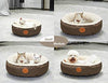 HACHIKITTY Washable Cat Warming Bed Round, Cat Beds Indoor Cats Medium, Big Pet Bed Machine Washable - BESTMASCOTA.COM