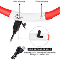 Collar LED para perro, recargable por USB, collar brillante para perro, cuello iluminado, mejora la seguridad y visibilidad de la mascota en la noche, 3 modos intermitentes, resistente al agua, collar iluminado para perros pequeños y medianos grandes - BESTMASCOTA.COM