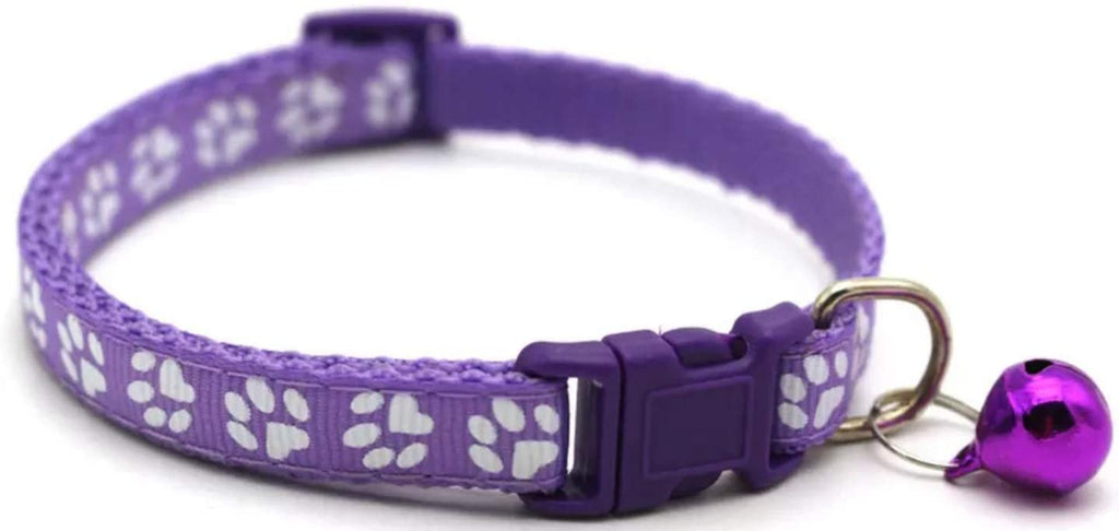 Collar para mascotas para gatos ajustable con campana, azul, rosa, verde o morado. - BESTMASCOTA.COM