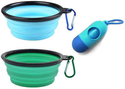 AGECASH - Cuenco plegable para perros, de silicona portátil, para viajes, ampliable para alimentar al agua de los alimentos, para el perro, gato, cuenco de viaje portátil para camping - BESTMASCOTA.COM