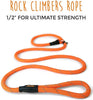 Correa para perro Mighty Paw Slip Rope | 6 pies, talla única, correa de cuerda deslizante. Fácil de poner, no necesita collar o arnés. Cuerda de escalador duradera y resistente a la intemperie con costuras reflectantes (naranja) - BESTMASCOTA.COM