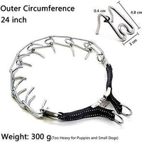 Wellbro collar de entrenamiento con dientes de metal para perros grandes y medianos (Pit Bull, pastor alemán), con hebilla a presión de liberación rápida y puntas de hule, plateado y regulable - BESTMASCOTA.COM