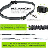 Tuff Mutt, Correa para perros, manos libres, para correr, caminar, senderismo, correa con mango doble durable, costura reflectante, 4 pies de largo, cinto ajustable en la cintura (hasta 42 pulgadas de cintura) - BESTMASCOTA.COM