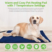 Popsky - Almohadillas de calentamiento para mascotas para perros y gatos, alfombrilla eléctrica de calentamiento para mascotas con cable resistente a las masticaciones y cubierta suave extraíble, ajuste de temperatura de 7 niveles ajustable para mascotas, - BESTMASCOTA.COM