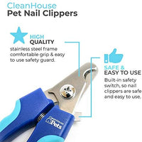Cortaúñas para perros y gatos de CleanHouse, con protección de seguridad para mascotas y cerradura, acero inoxidable, muy fácil de usar, el mejor cortauñas para mascotas para animales. Tamaño pequeño y grande. - BESTMASCOTA.COM