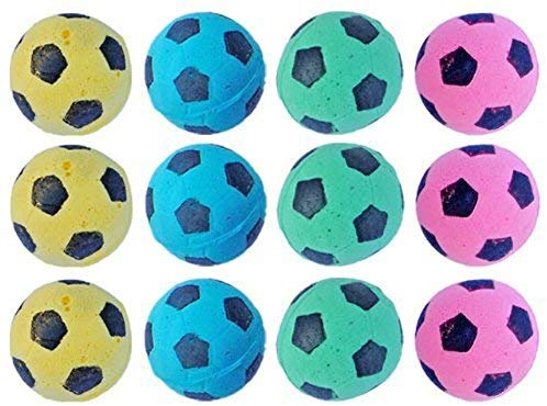 PETFAVORITES Pelotas de espuma de fútbol para gatos juguetes – Pack de 12 - BESTMASCOTA.COM