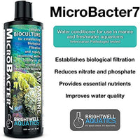 Brightwell Aquatics MicroBacter7, Bacterias y Acondicionador de Agua para Tanque de Pescado o Acuario, Popula los Medios de Filtro Biológico para Agua Salada y Peces de Agua Dulce - BESTMASCOTA.COM