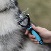 Pet Grooming Tool - 2 Sided Undercoat Rake for Cats & Dogs - Safe Dematting Comb for Easy Mats & Tangles Removing - No More Nasty Shedding and Flying Hair - BESTMASCOTA.COM