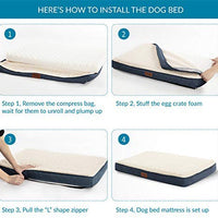 Cama ortopédica para perros de Petsure M/L/XL (30/36/44 pulgadas) para mascotas pequeñas, medianas, grandes de hasta 50/75/100 libras - Cama de espuma para perros con parte superior de forro polar de felpa - Funda lavable - Gris/Azul vaquero - BESTMASCOTA.COM