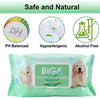 Toallitas desodorizantes hipoalergénicas para mascotas con fragancia, orgánicas naturales y antibacterianas para la limpieza de los ojos de la cara, las orejas, las patas de los dientes, 100 unidades por paquete - BESTMASCOTA.COM