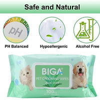 Toallitas desodorizantes hipoalergénicas para mascotas con fragancia, orgánicas naturales y antibacterianas para la limpieza de los ojos de la cara, las orejas, las patas de los dientes, 100 unidades por paquete - BESTMASCOTA.COM