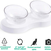 Cuencos dobles para perro o gato con soporte elevado, comedero de agua para mascotas, cuenco inclinado de 15° para mascotas sin estrés, para gatos y perros pequeños - BESTMASCOTA.COM