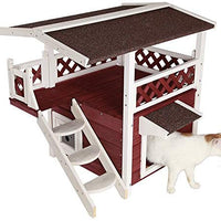 Petsfit Outdoor Cat House with Escape Door and Stairs - BESTMASCOTA.COM