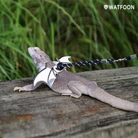 WATFOON - Arnés de piel de reptil con alas ajustables con correa de dragón, anfibios de lagarto, camaleón, cobaya, hurones, hámster, ratas, animales pequeños - BESTMASCOTA.COM