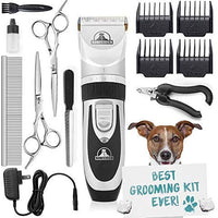 Pet Union Professional Dog Grooming Kit - Rechargeable, Cordless Pet Grooming Clippers & Complete Set of Dog Grooming Tools. Low Noise & Suitable for Dogs, Cats and Other Pets - BESTMASCOTA.COM