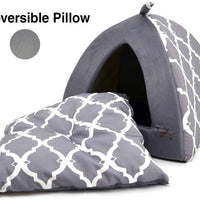 Cama de lino para mascotas, color gris, tamaño mediano - BESTMASCOTA.COM