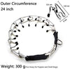 Wellbro collar de entrenamiento con dientes de metal para perros grandes y medianos (Pit Bull, pastor alemán), con hebilla a presión de liberación rápida y puntas de hule, plateado y regulable - BESTMASCOTA.COM