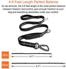 Wishnice - Correa elástica fuerte para perro de 5.9 ft con reflectante mejorado para perros medianos y grandes, 4 en 1, correa multifunción que absorbe los golpes con cinturón de asiento de coche, 2 asas acolchadas para entrenamiento de caminar control ad - BESTMASCOTA.COM