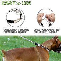 Wellbro collar de entrenamiento con dientes de metal para perros grandes y medianos (Pit Bull, pastor alemán), con hebilla a presión de liberación rápida y puntas de hule, plateado y regulable - BESTMASCOTA.COM