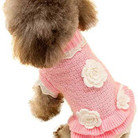 Joytale Turtleneck - Ropa de invierno para perro o mascota, diseño de flores, color rosa - BESTMASCOTA.COM