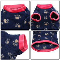 Idepet - Suéter cálido para perro, con estampado de huellas, suave forro polar, ropa para cachorros para perros pequeños y niños, chihuahua Yorkshire Poodle Pug Pomeranian Shih Tzu Beagle - BESTMASCOTA.COM