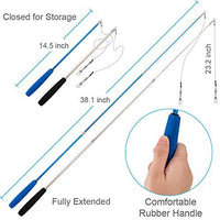 Juguete para gatos con plumas de JIARON, 2 piezas retráctiles de juguete para gatos y 10 piezas de repuesto con relleno de campana, temporizador interactivo y divertido ejercicio para gatos o gatos. - BESTMASCOTA.COM