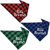 Busypaws 3 PCS Big Brother Dog Bandanas Plaid Reversible Triangle Bibs Pet Scarf Accessories - BESTMASCOTA.COM