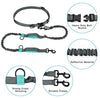 SHINE HAI - Correa para perro con doble elástico para manos libres, control gratuito para perros de hasta 150 libras, correa elástica duradera de doble asa con cinturón ajustable para correr, correr o caminar, gris - BESTMASCOTA.COM
