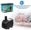 Aquastore 400GPH 25W Submersible Water Pump Ultra Quiet Fountain Water Pump with US Plug,Used as Aquarium Pump,Fountain Pump, Statuary Pump, Pond Pump,Fish Tank Pump, Hydroponic Pump,Waterfall Pump - BESTMASCOTA.COM