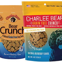 Charlee Bear Crunch Grain Free Dog Treats - Bacon and Blueberry Flavor - 8 oz Packs - BESTMASCOTA.COM