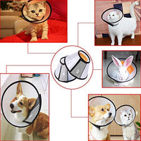 Supet Cat Cone Adjustable Pet Cone Pet Recovery Collar Comfy Pet Cone Collar Protective Collar for After Surgery Anti-Bite Lick Wound Healing Safety Practical Plastic E-Collar for Cats Puppy Rabbit - BESTMASCOTA.COM