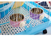 RUBYHOME Comedero para perros, cuenco de agua para mascotas, cuenco de plástico 2 en 1 y cuenco de acero inoxidable, cuenco extraíble para colgar gatos, conejos, pájaros, comida, cuenco perfecto para cajas y jaulas - BESTMASCOTA.COM