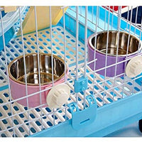 RUBYHOME Comedero para perros, cuenco de agua para mascotas, cuenco de plástico 2 en 1 y cuenco de acero inoxidable, cuenco extraíble para colgar gatos, conejos, pájaros, comida, cuenco perfecto para cajas y jaulas - BESTMASCOTA.COM
