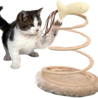 Juguete interactivo para gatos de Andiker, juguete de felpa con placa de resorte en espiral y bola divertida o ratón interactivo de acero inoxidable con resorte giratorio para gatos para matar el tiempo y mantener el ajuste - BESTMASCOTA.COM
